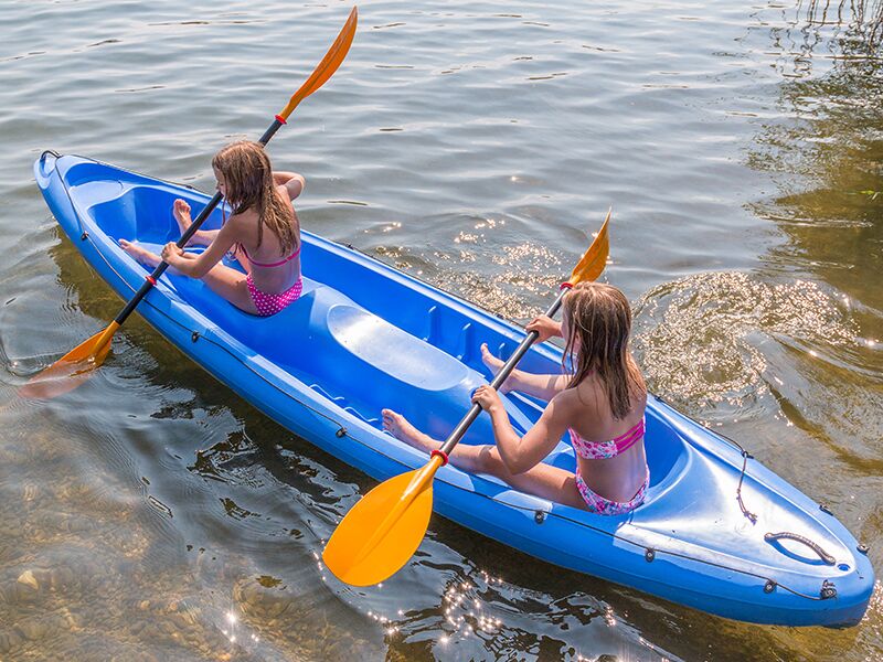 Kajak Fahren bei der Sportschule Blasge am ossiacher See