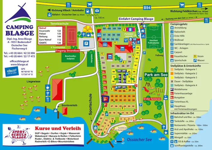 Lageplan Camping Blasge am Ossichaer See