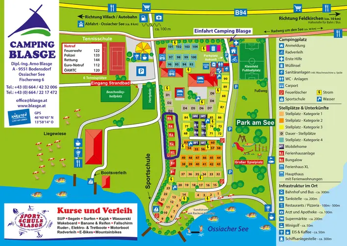 Lageplan Camping Blasge am Ossichaer See