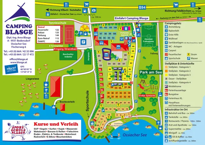 Lageplan Camping Blasge am Ossichaer See