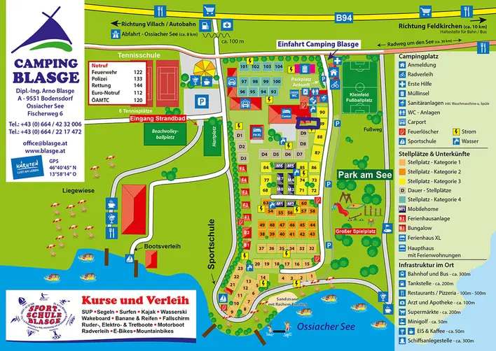 Lageplan Camping Blasge am Ossichaer See