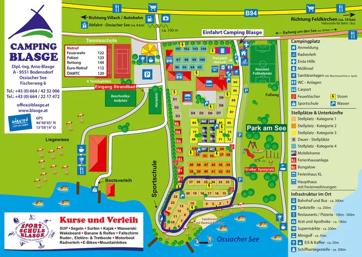 Lageplan Kategorie 1 am Camping Blasge am Ossichaer See