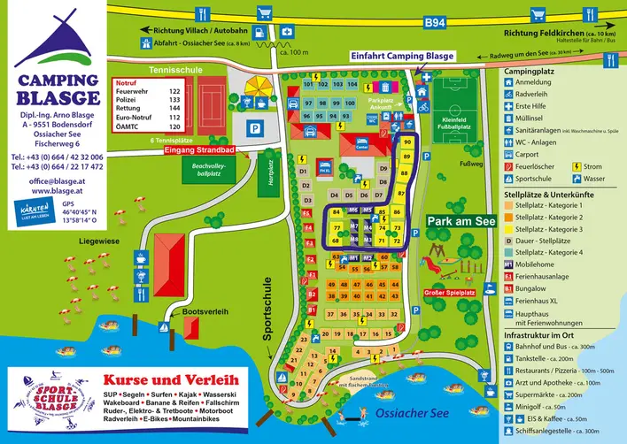Lageplan Kategorie 3Camping Blasge am Ossichaer See