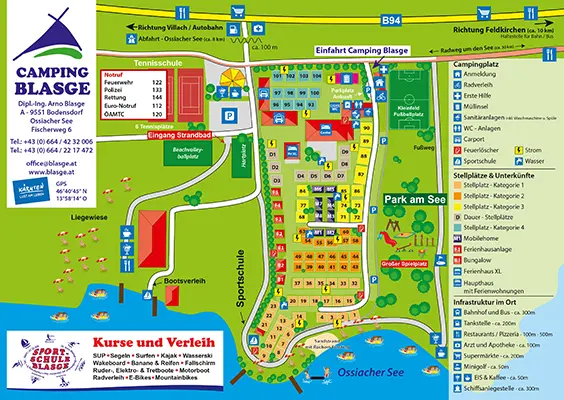 Lageplan Camping Blasge am Ossichaer See