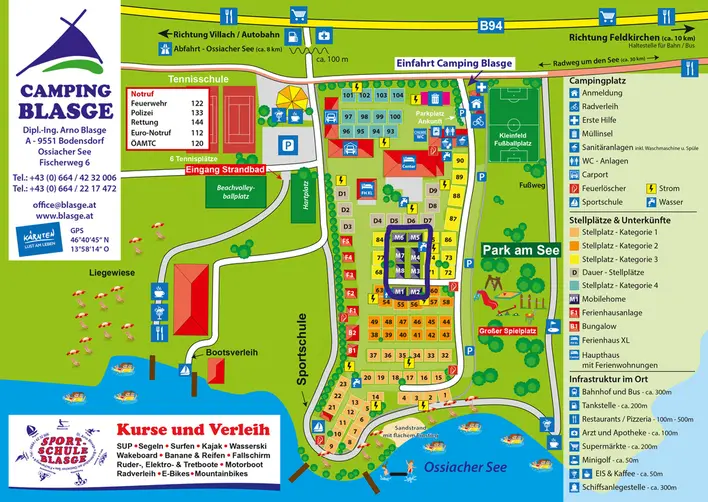 Lageplan Camping Blasge am Ossichaer See